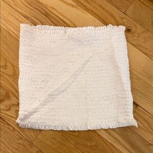 White Smocked fabric Tube Top